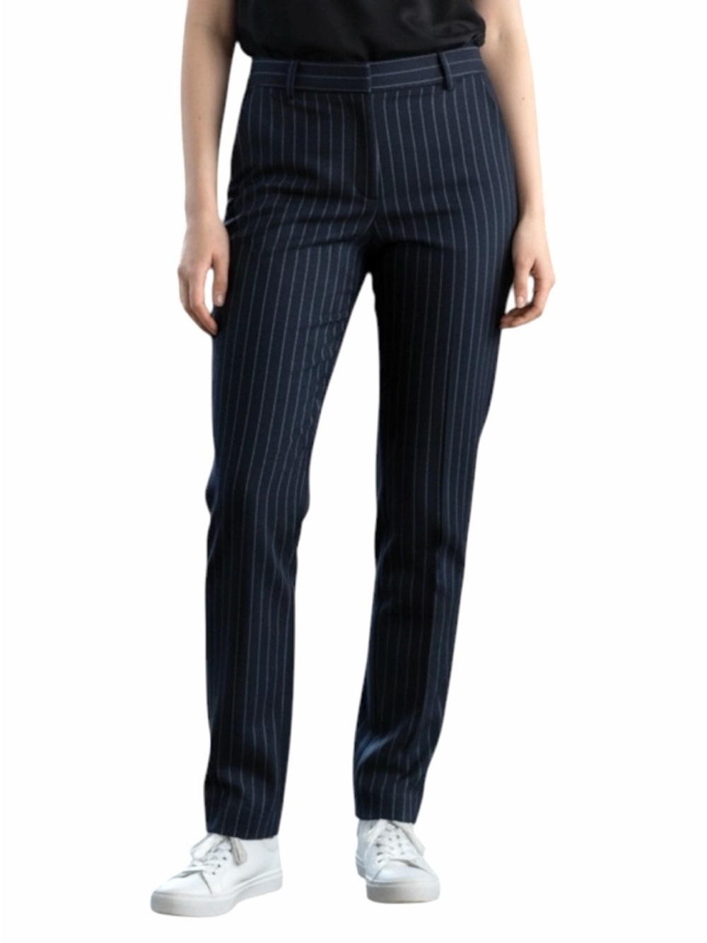Banana‎ Republic horizontal pinstripe straight leg pants. Navy size 2 petite